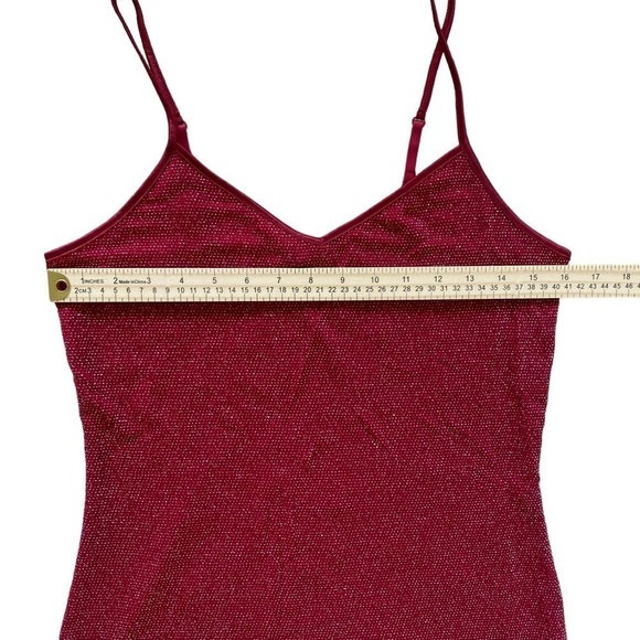 Express red metallic spaghetti strap tank top medium - Picture 4 of 8